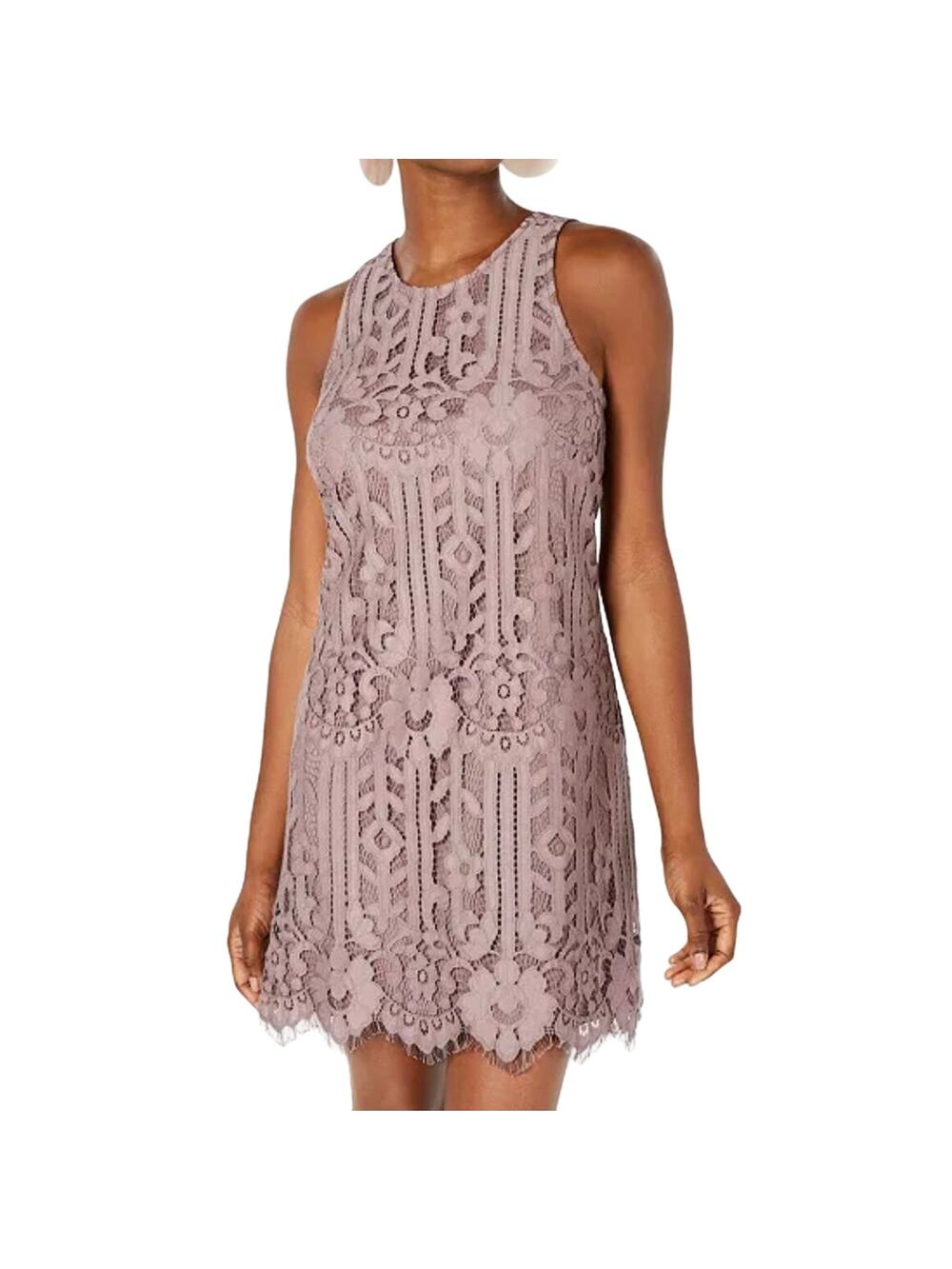 Speechless Dress WMNS S Lavender Floral Lace Sleeveless Keyhole Summer Coquette